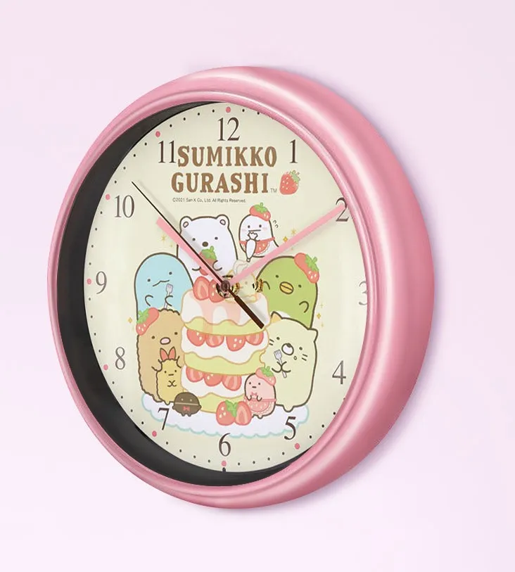 すみっコぐらし 掛け時計 喫茶すみっコでいちごフェアー