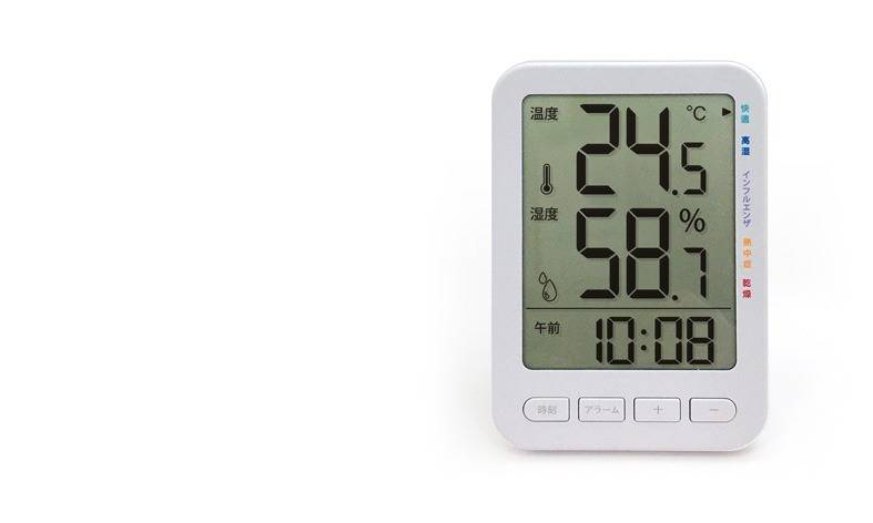 多機能温湿度計付きデジタル置き掛け時計 ACBE36WH